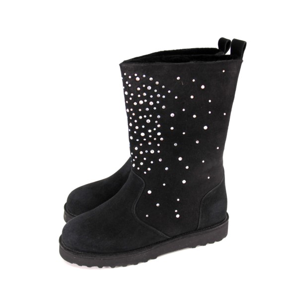 Уггі замшеві чорні з каменями Swarovski Pier Lucci 003-8232/02